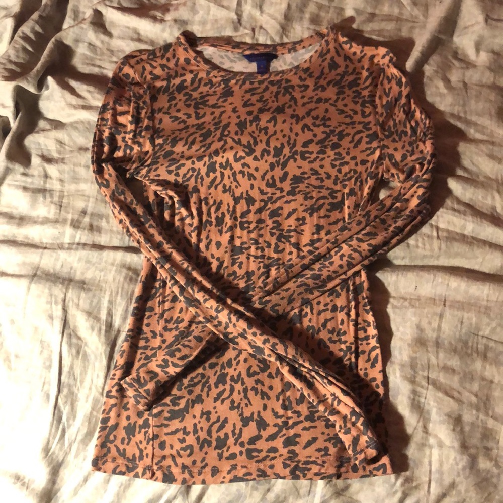 Long Sleeve Cheetah Print Shirt